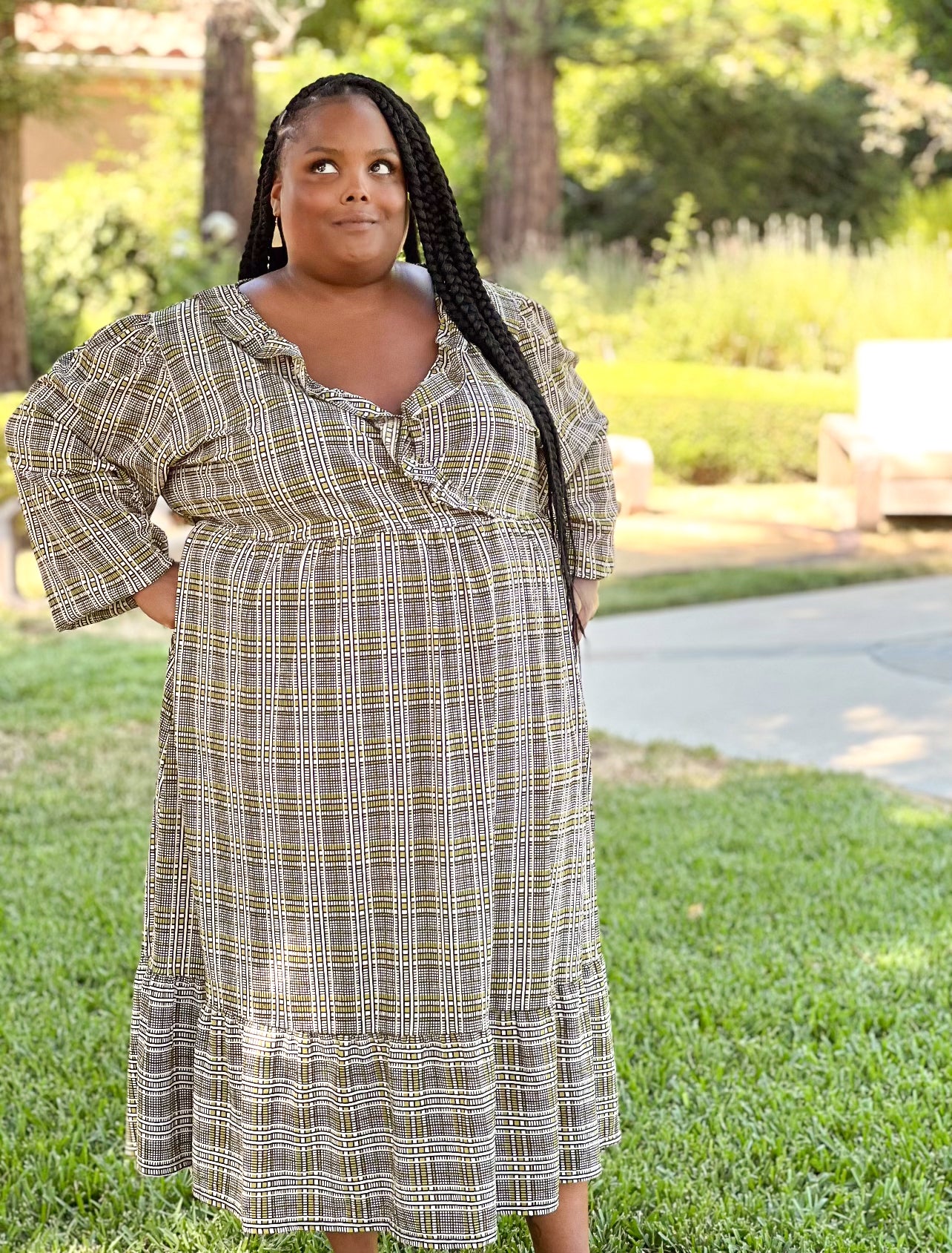 ASOS Green Plaid Dress