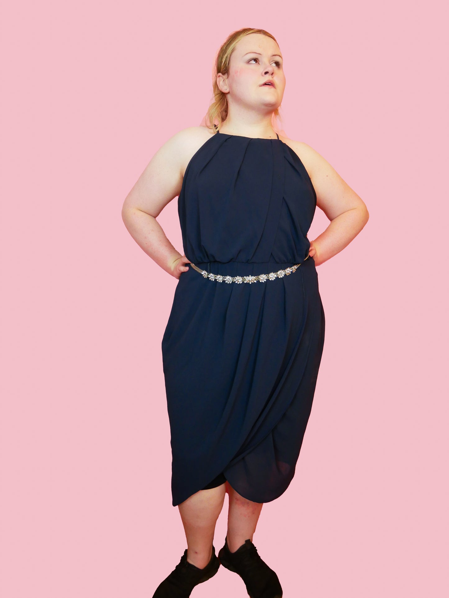 City Chic Belted Dress